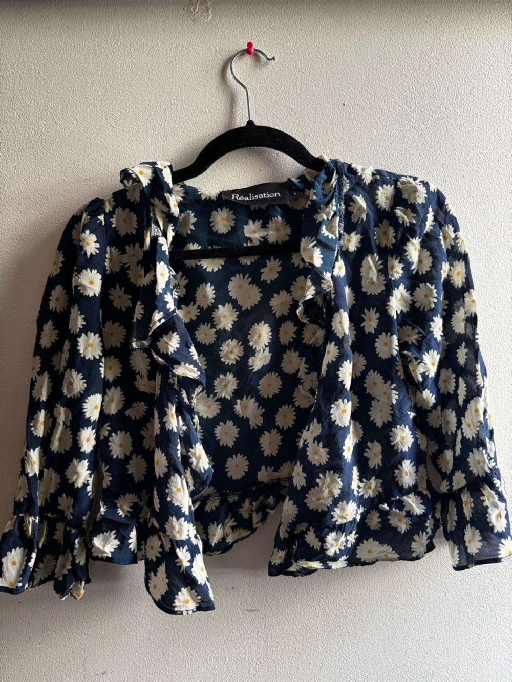 Realisation Par Navy Daisy Ruffle Tie-Front Top - Picture 2 of 5